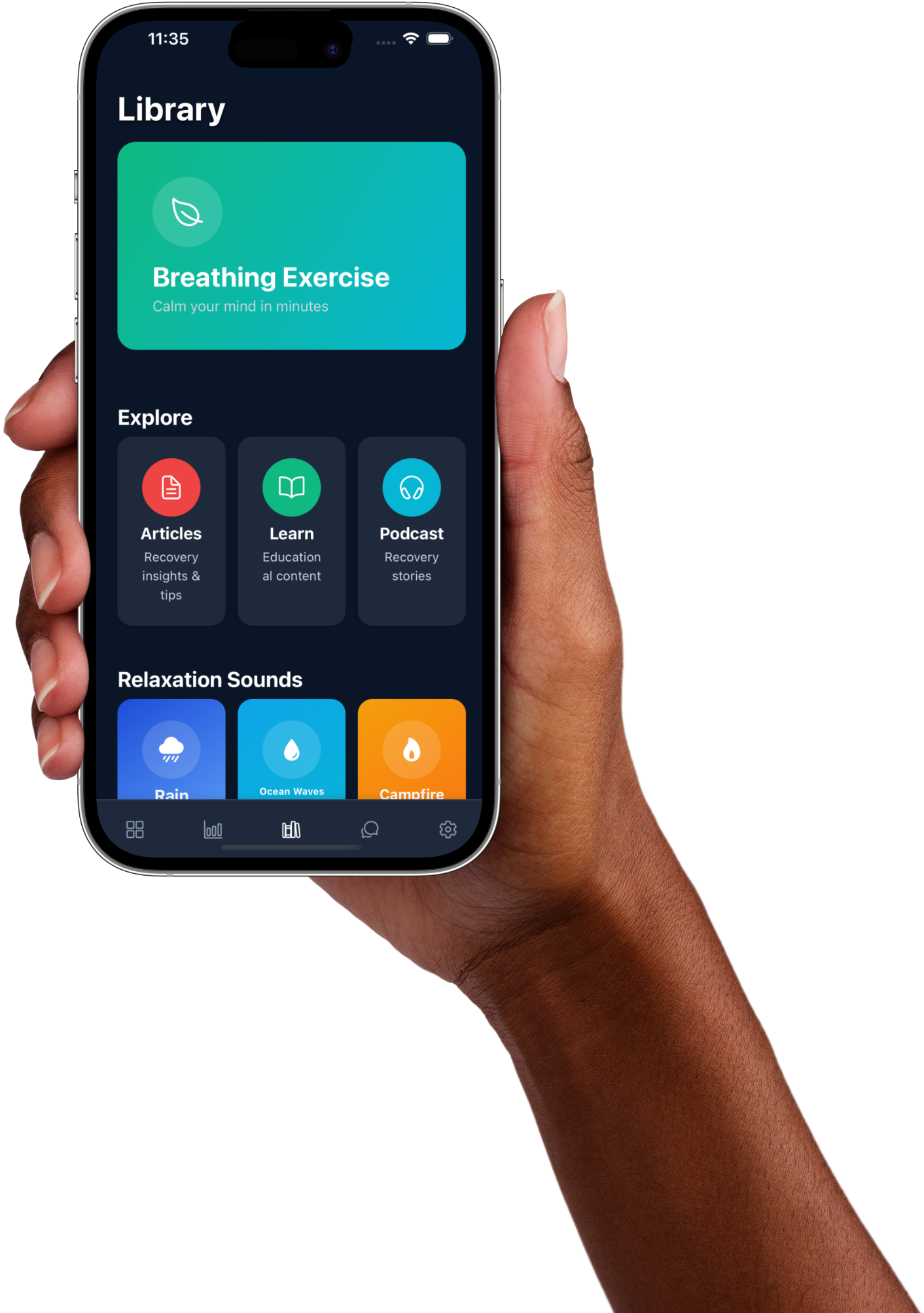 Recovery Library - CASH OUT app screen